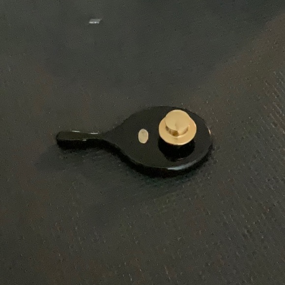 Vintage Chanel Black CC Crystal Mirror Pin - Picture 7 of 9